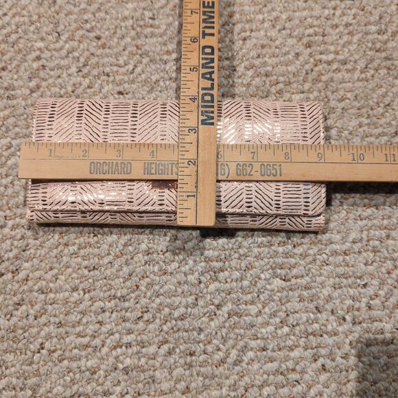 Nanette Lepore PVC Fold Phone Lip Stick Wallet Clutch Rose Gold RFID Lined - Picture 3 of 10